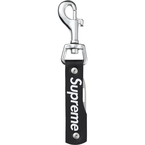 Supreme Leather Clip Knife - Black (front)
