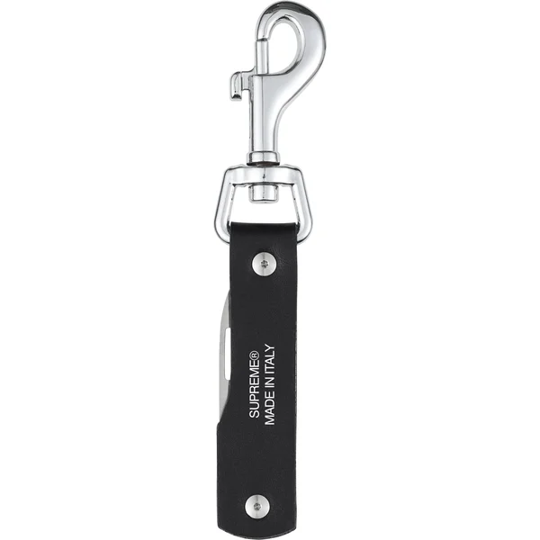 Supreme Leather Clip Knife - Black (front)