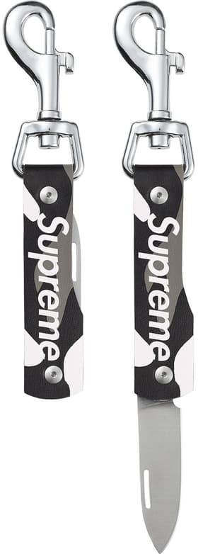 Supreme Leather Clip Knife Snow Camo
