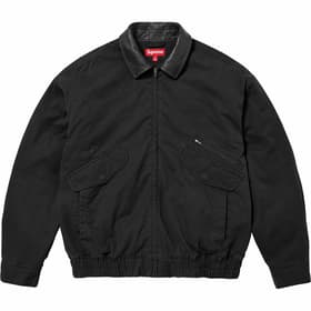 Supreme Leather Collar Utility Jacket Black
