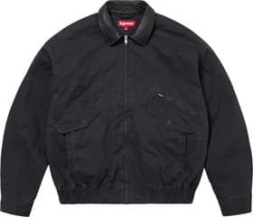 Supreme Leather Collar Utility Jacket Black