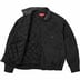 Supreme Leather Collar Utility Jacket - Black (front)