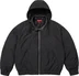 Supreme Leather Collar Utility Jacket - Black (front)