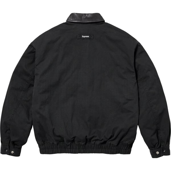 Supreme Leather Collar Utility Jacket - Black (front)