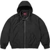 Supreme Leather Collar Utility Jacket - Black (front)