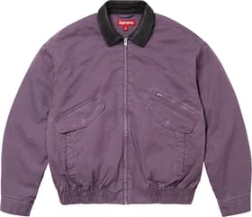 Supreme Leather Collar Utility Jacket Dusty Purple