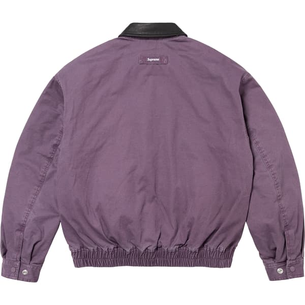 Supreme Leather Collar Utility Jacket - Dusty Purple (front)