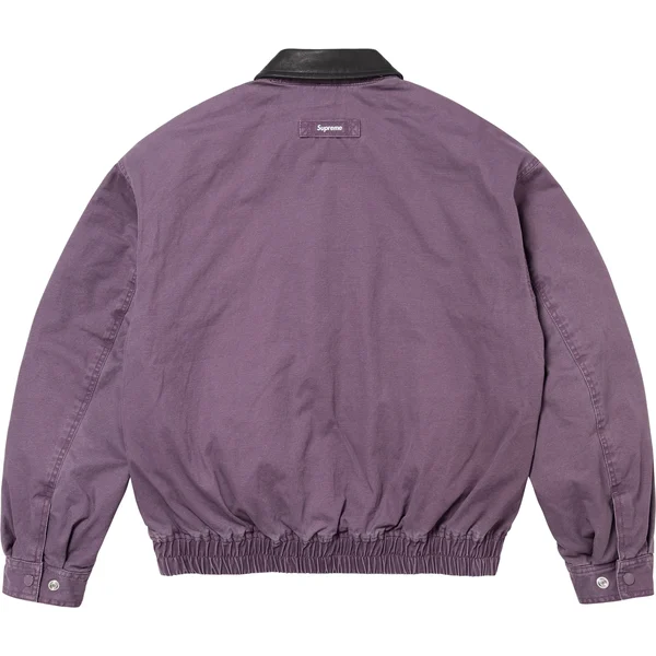 Supreme Leather Collar Utility Jacket - Dusty Purple (front)