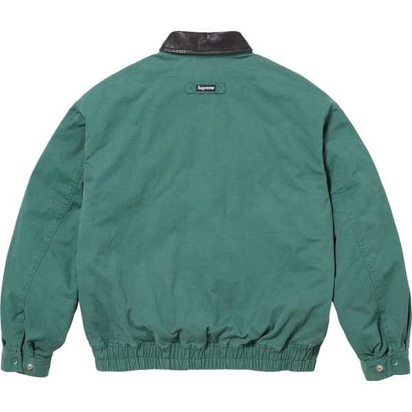 Supreme Leather Collar Utility Jacket - Green (front)