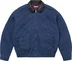 Supreme Leather Collar Utility Jacket - Navy (front)