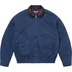 Supreme Leather Collar Utility Jacket - Navy (front)