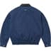 Supreme Leather Collar Utility Jacket - Navy (front)