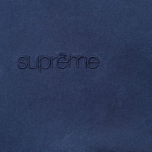 Supreme Leather Collar Utility Jacket - Navy (front)