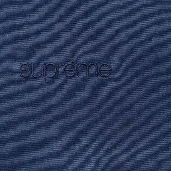 Supreme Leather Collar Utility Jacket - Navy (front)