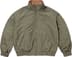 Supreme Leather Collar Utility Jacket - Olive (front)