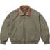 Supreme Leather Collar Utility Jacket - Olive (front)