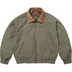 Supreme Leather Collar Utility Jacket - Olive (front)