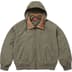 Supreme Leather Collar Utility Jacket - Olive (front)