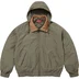 Supreme Leather Collar Utility Jacket - Olive (front)