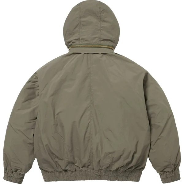 Supreme Leather Collar Utility Jacket - Olive (front)