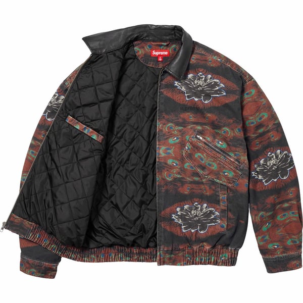 Supreme Leather Collar Utility Jacket - Peacock (front)