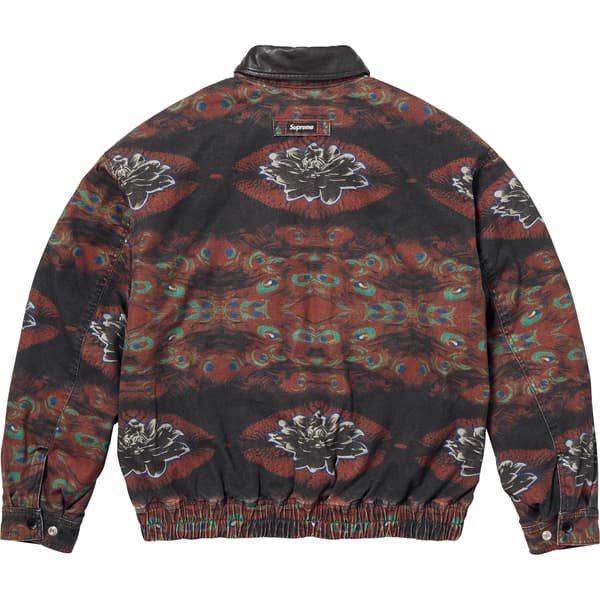 Supreme Leather Collar Utility Jacket - Peacock (front)