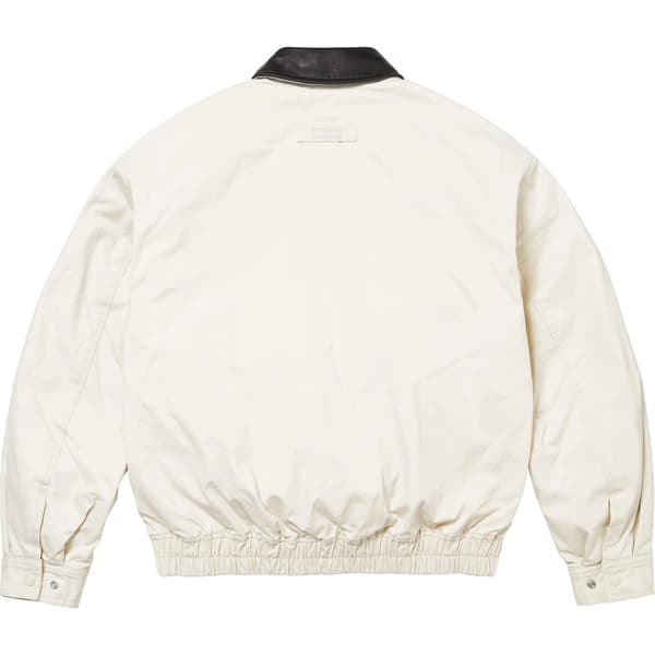 Supreme Leather Collar Utility Jacket - Stone (front)