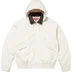 Supreme Leather Collar Utility Jacket - Stone (front)