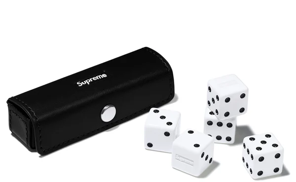 Supreme Leather Dice Set - Black (front)