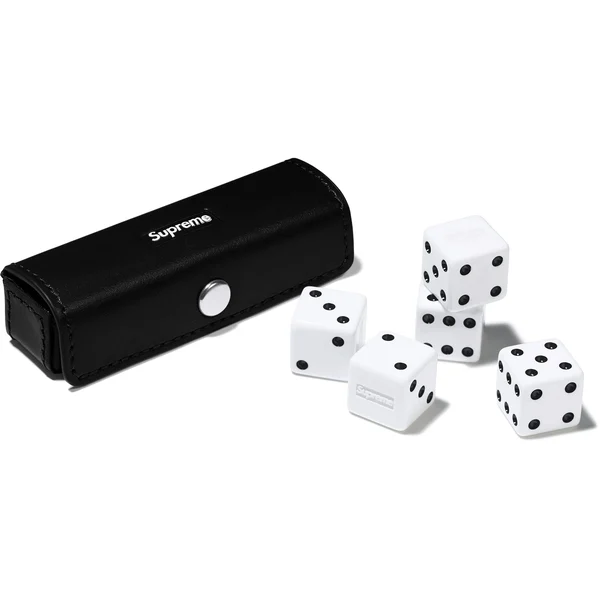 Supreme Leather Dice Set - Black (front)