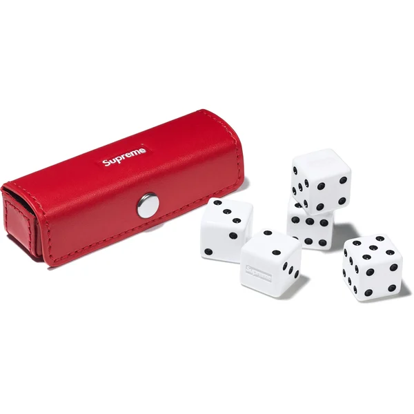 Supreme Leather Dice Set - Red (front)