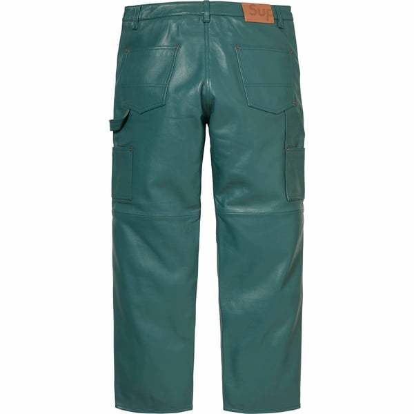 Supreme Leather Double Knee Pant - Dusty Teal (front)