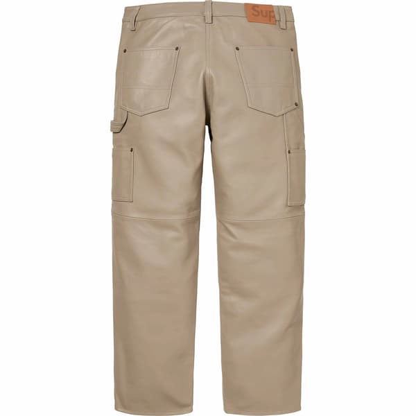 Supreme Leather Double Knee Pant - Tan (front)