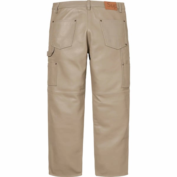 Supreme Leather Double Knee Pant - Tan (front)
