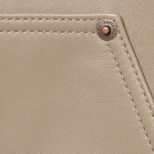 Supreme Leather Double Knee Pant - Tan (front)