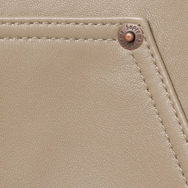 Supreme Leather Double Knee Pant - Tan (front)