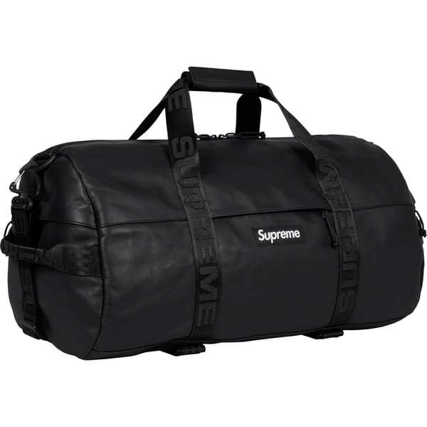 Supreme Leather Duffle Bag - Black (front)