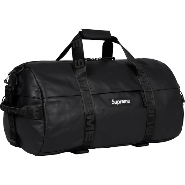 Supreme Leather Duffle Bag - Black (front)