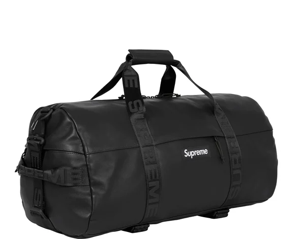 Supreme Leather Duffle Bag - Black (front)