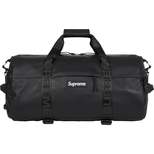 Supreme Leather Duffle Bag - Black (front)