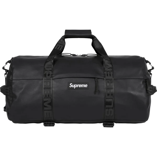 Supreme Leather Duffle Bag - Black (front)