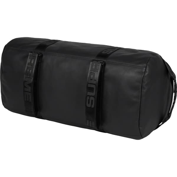 Supreme Leather Duffle Bag - Black (front)