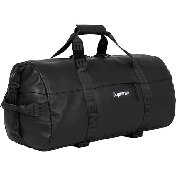 Supreme Leather Duffle Bag - Black (front)