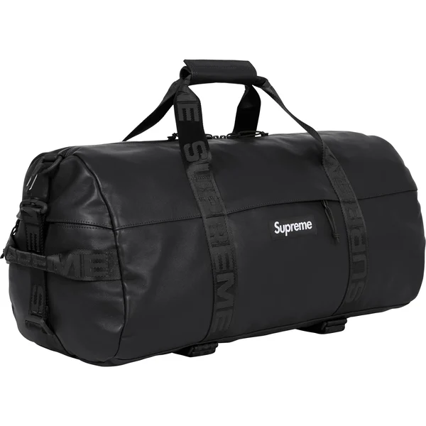 Supreme Leather Duffle Bag - Black (front)