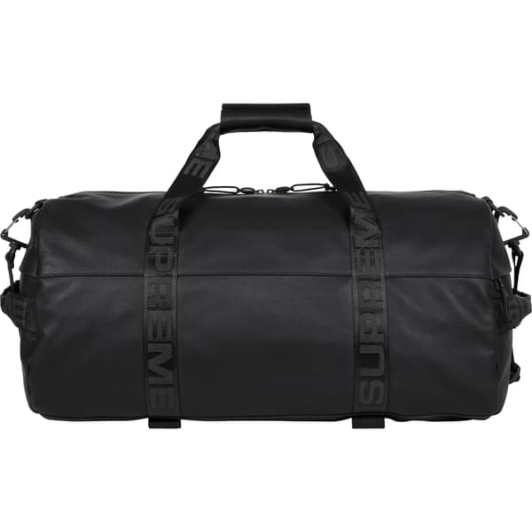 Supreme Leather Duffle Bag - Black (front)