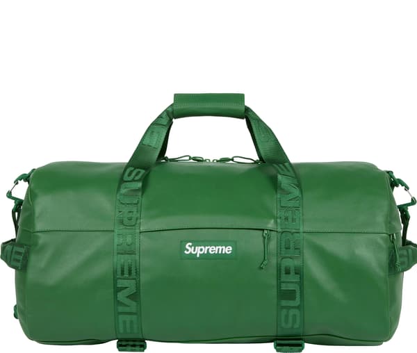 Supreme Leather Duffle Bag - Green (front)
