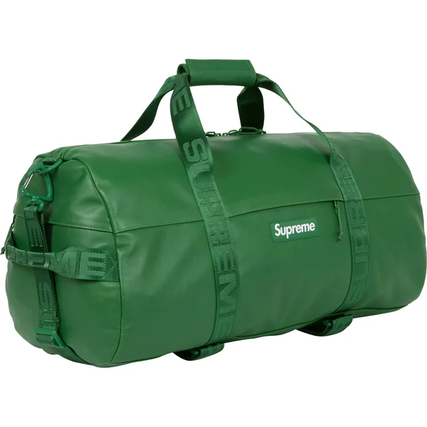 Supreme Leather Duffle Bag - Green (front)
