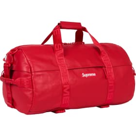 Supreme Leather Duffle Bag Red