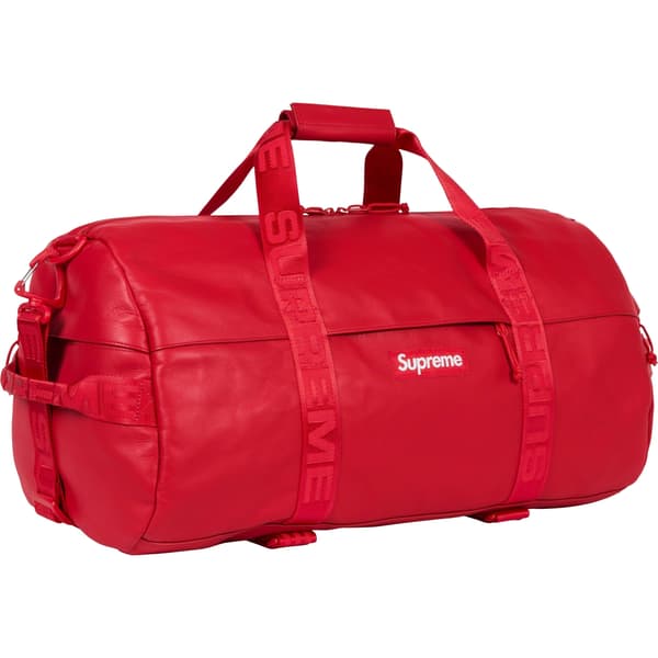 Supreme Leather Duffle Bag - Red (front)