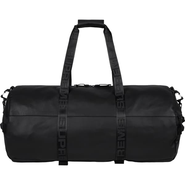 Supreme Leather Large Duffle Bag - Black (front)